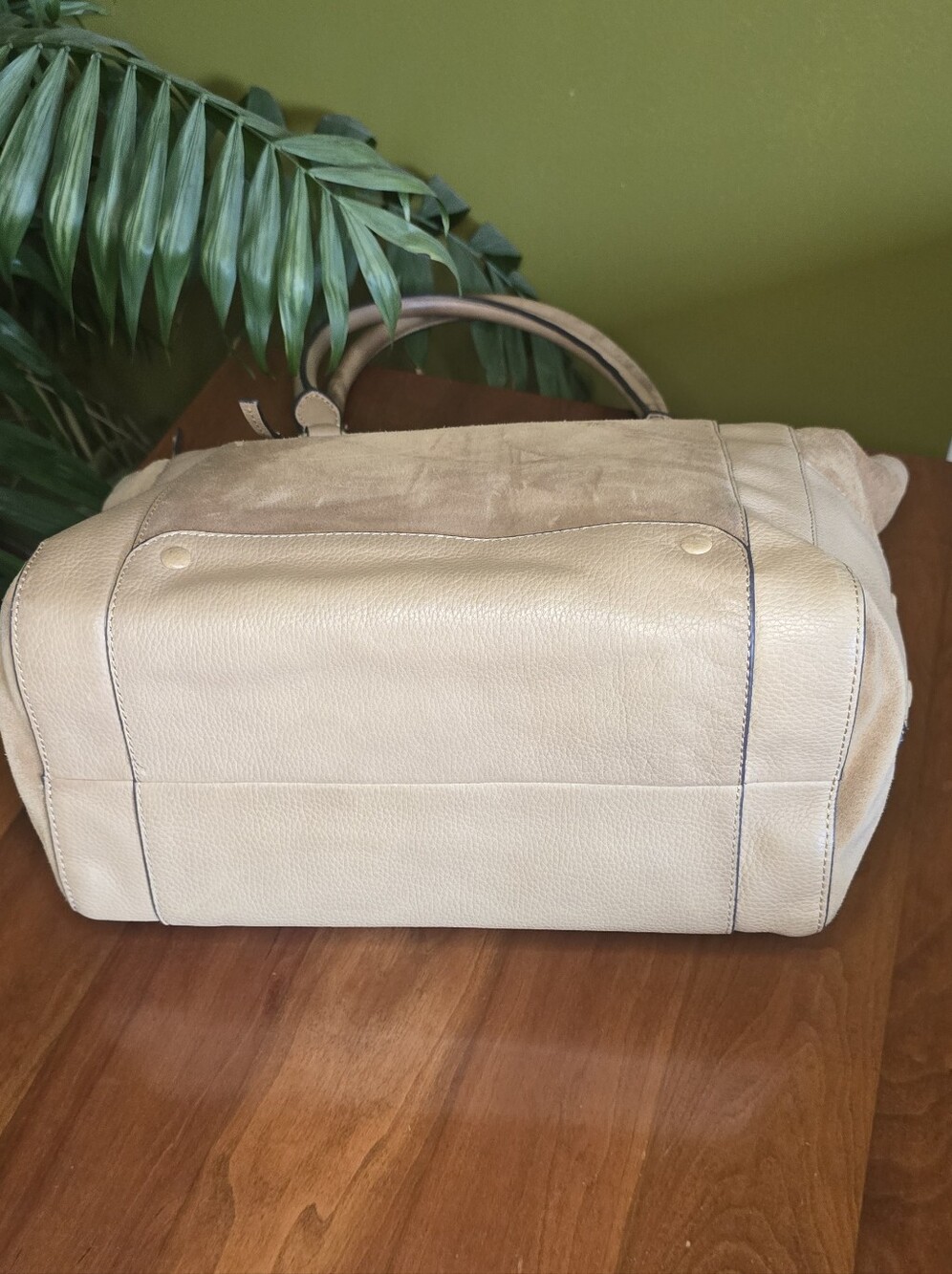 Vince Camuto Leather Suede Tan Mikey Tote Large - Picture 5 of 11